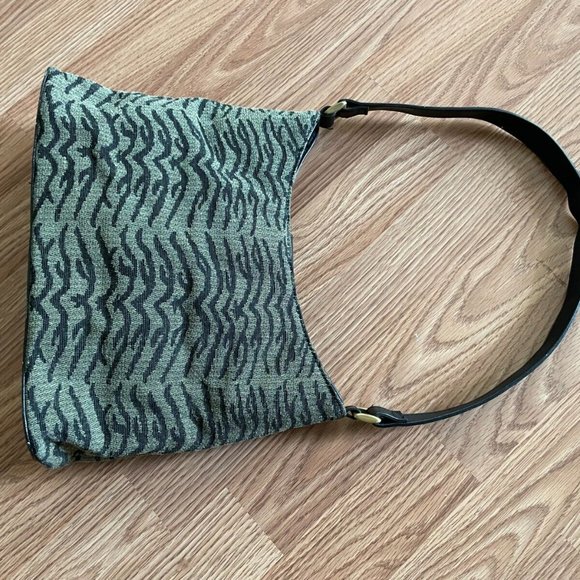 Bueno Women Shoulder Bag Green/Black Bag Hand Bag Fabric Bag - Picture 8 of 12